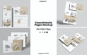 干净的网站页面UI样机 Clean Website Pages Mockup