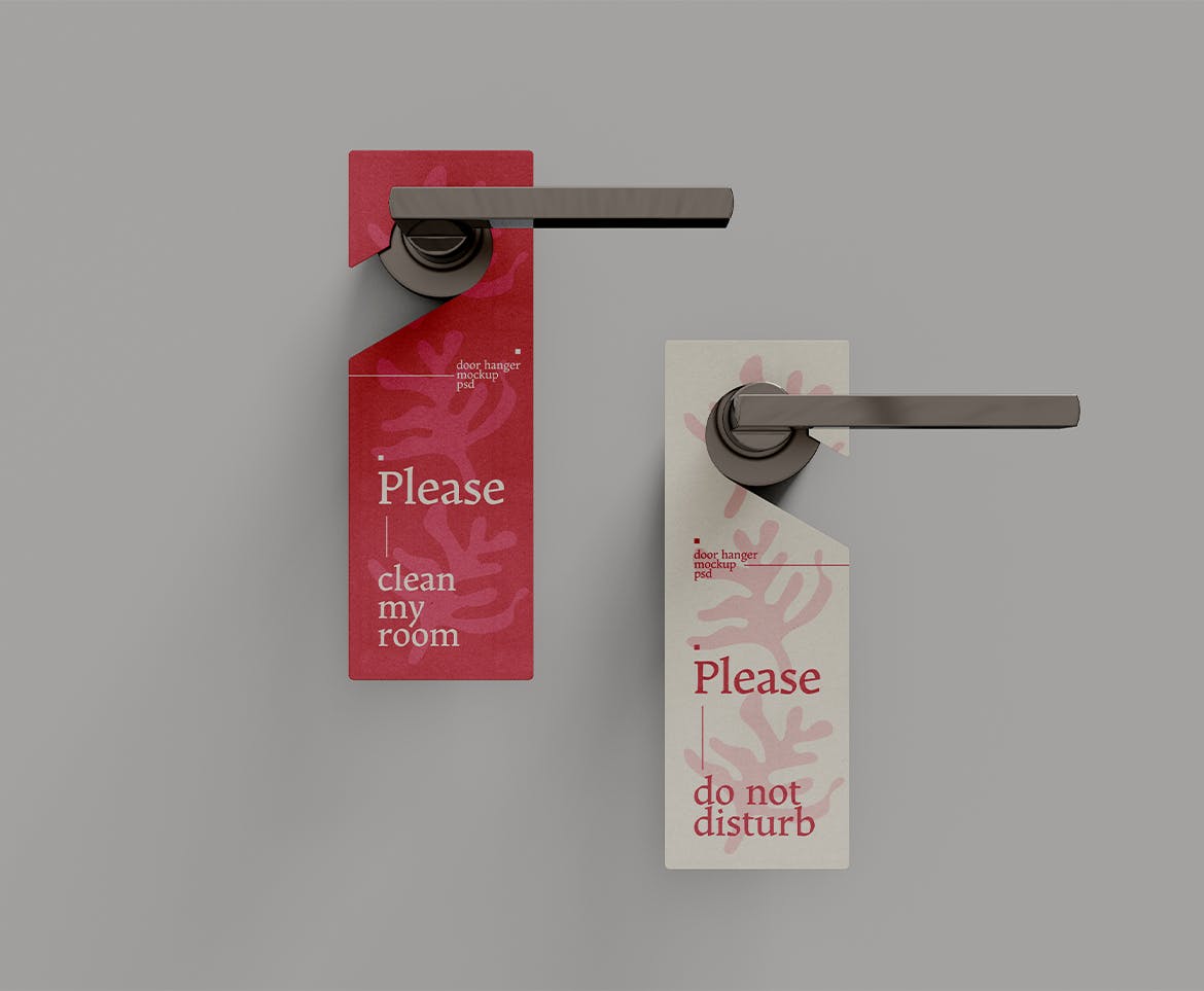 门挂门把手标签广告样机图psd模板 Door Hanger Mockup 样机素材 第3张