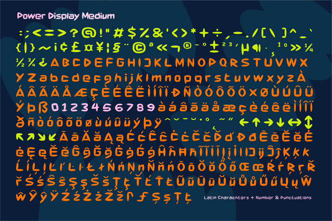 新潮流复古疯克文化爵士嘻哈俏皮英文装饰字体 Power Display Font Family 设计素材 第5张