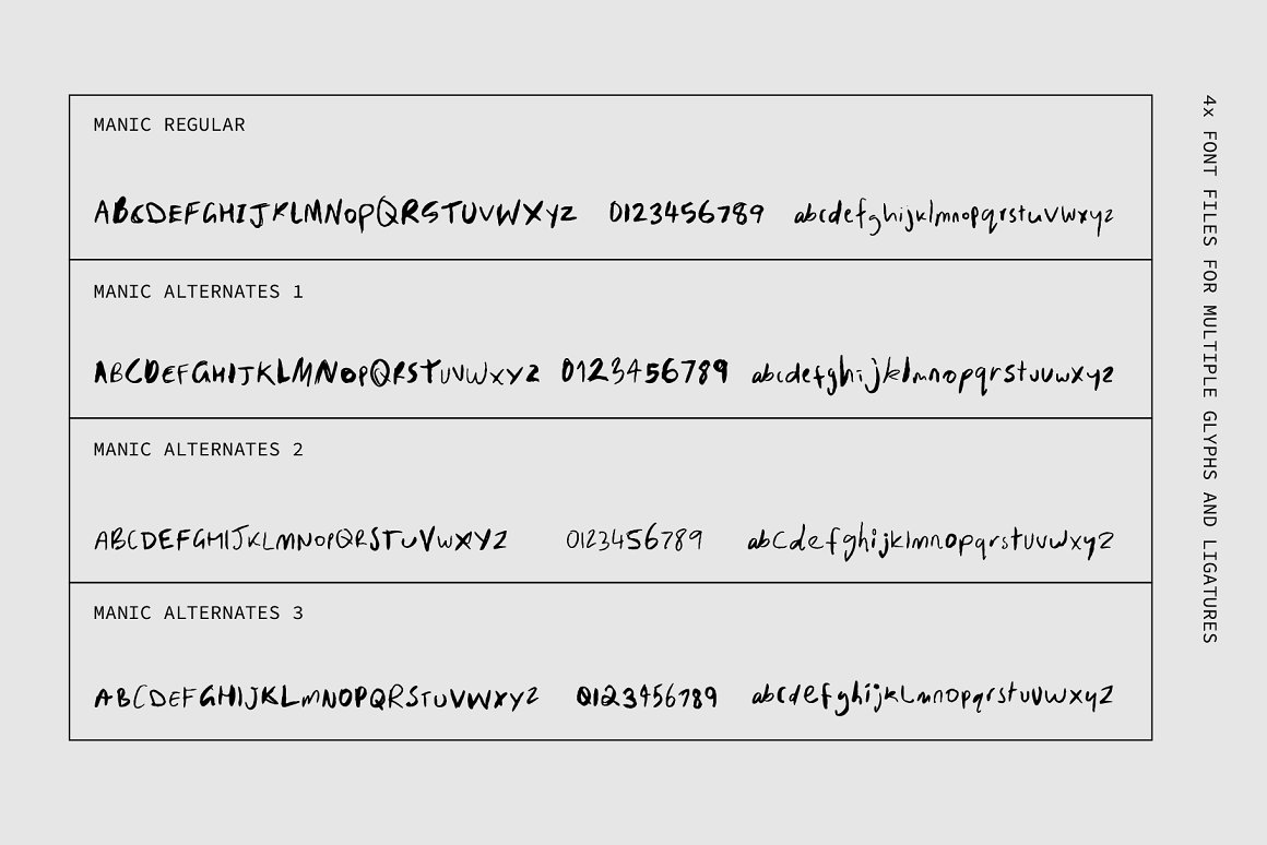 英文字体：真实随性凌乱而逼真的手写英文笔迹字体 MANIC Erratic Handwritten Font . 第7张