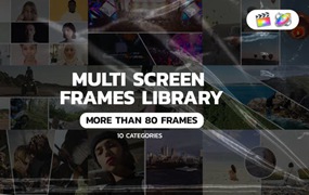 FCPX插件：86个多种网格排版动态分屏预设效果 Multi Screen Frames Pack