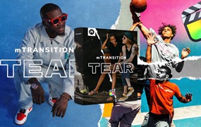 Motionvfx mTransition Tear 50个独特情绪风格快闪拼贴定格动画撕纸转场视觉效果