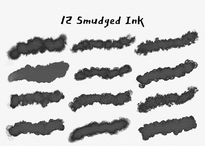 Procreate日式水墨效果笔刷套装 APP UI 第2张