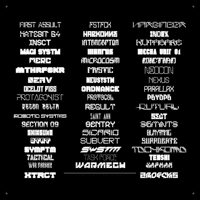 70+机甲赛博科幻英文字体合集 设计素材 第3张