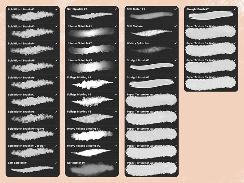 70+Procreate逼真的水彩画笔套装 笔刷资源 第3张