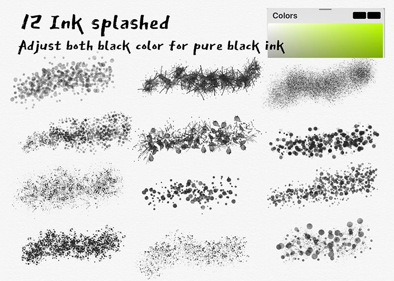 Procreate日式水墨效果笔刷套装 APP UI 第8张