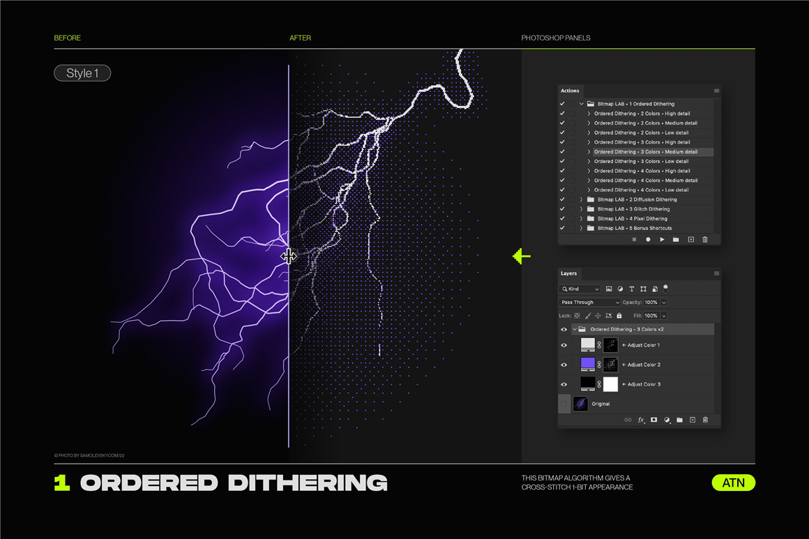 新潮复古像素美感8位半色调抖动毛刺像素化显示效果PS动作 Samolevsky – Bitmap LAB – pixel halftone action . 第8张