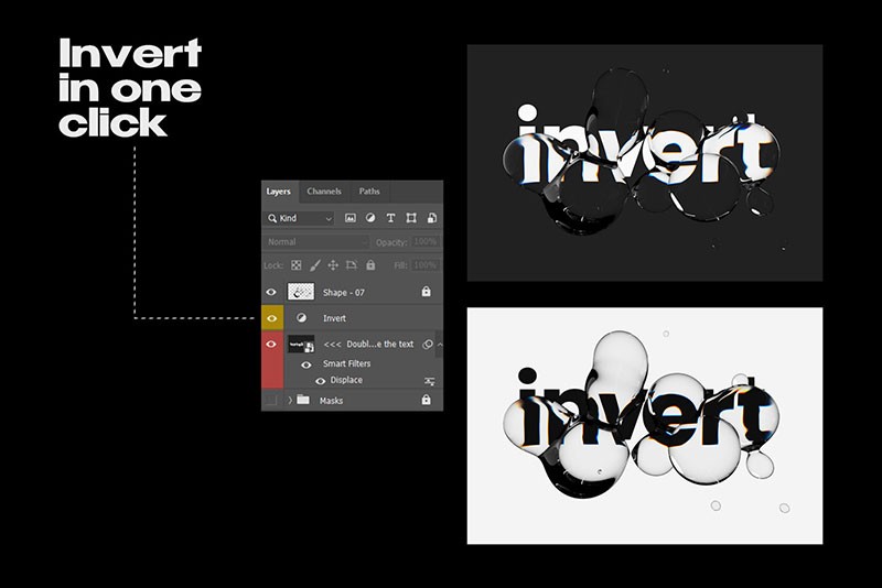 30款透明液体光效扭曲文字海报PS图层样式，附视频教程 插件预设 第12张