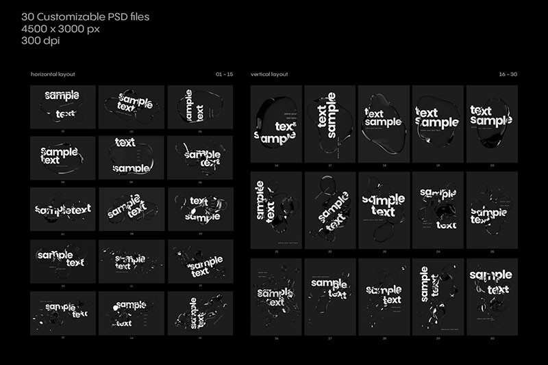 30款透明液体光效扭曲文字海报PS图层样式，附视频教程 插件预设 第4张