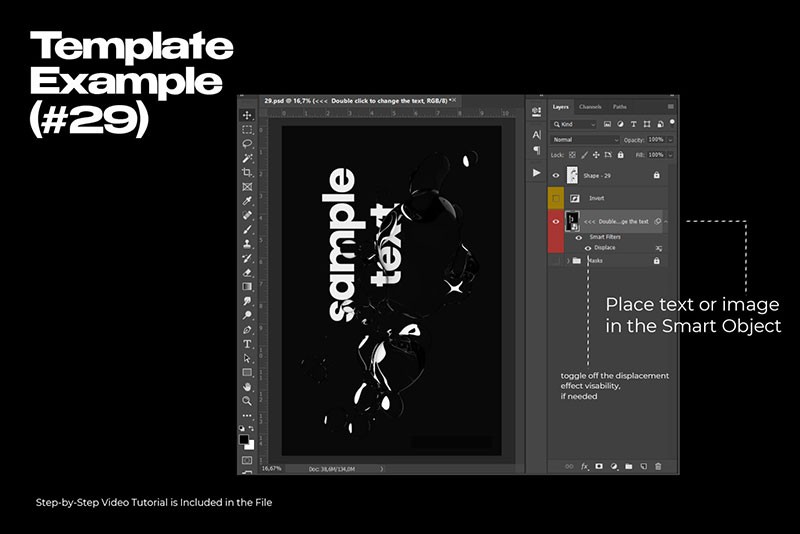 30款透明液体光效扭曲文字海报PS图层样式，附视频教程 插件预设 第16张