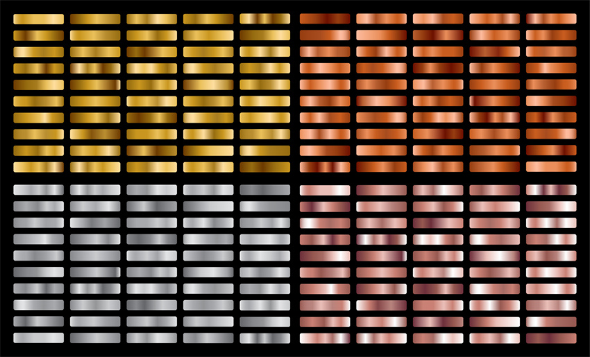 设计资源-5000款多彩金色银色渐变颜色设计素材合集 图片素材 第2张