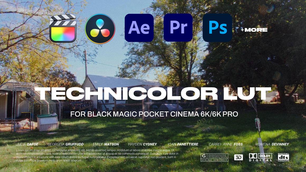 老式彩色电影镜头高饱和外观Luts调色预设 Technicolor LUT Pack for Black Magic Pocket Cinema 6K/6k Pro . 第1张