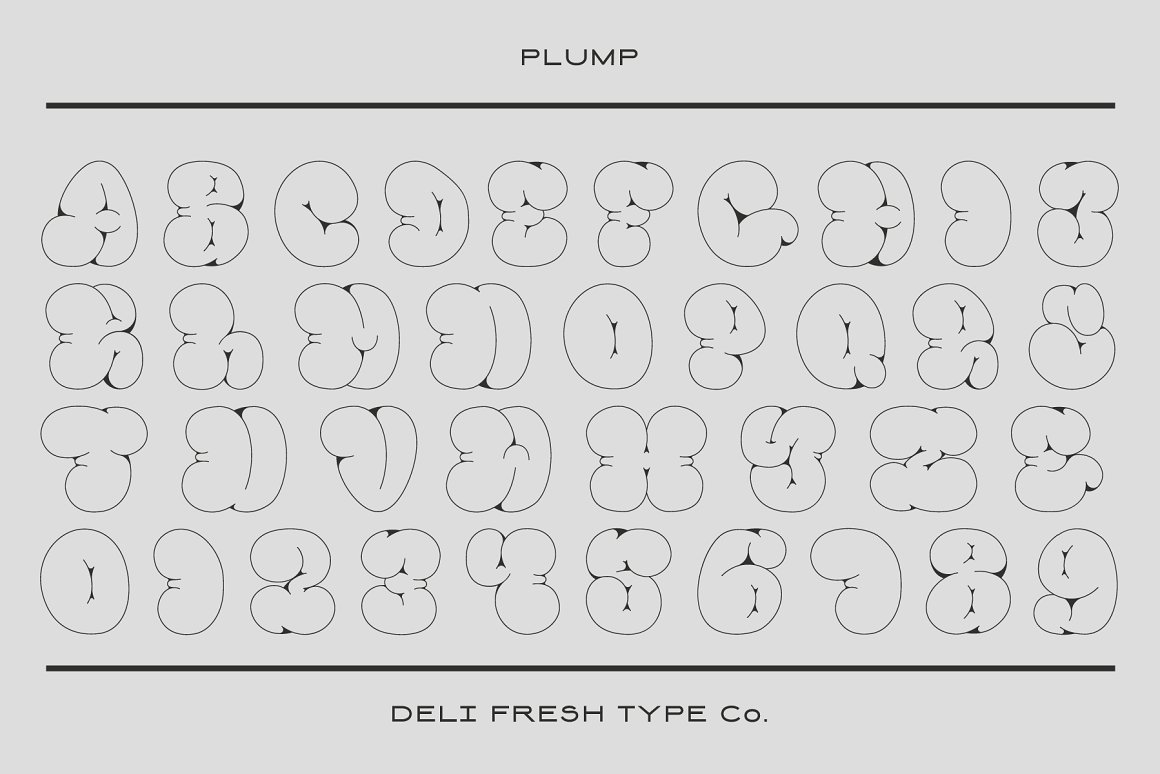 英文字体：趣味卡通涂鸦效果胖乎乎泡泡气泡PSAI英文字体安装包 Plump: A Bubble Letter Font . 第7张