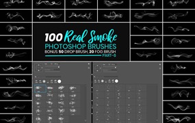 170个真实烟雾水滴特效PS笔刷套装