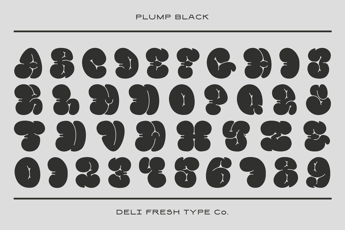 英文字体：趣味卡通涂鸦效果胖乎乎泡泡气泡PSAI英文字体安装包 Plump: A Bubble Letter Font . 第6张