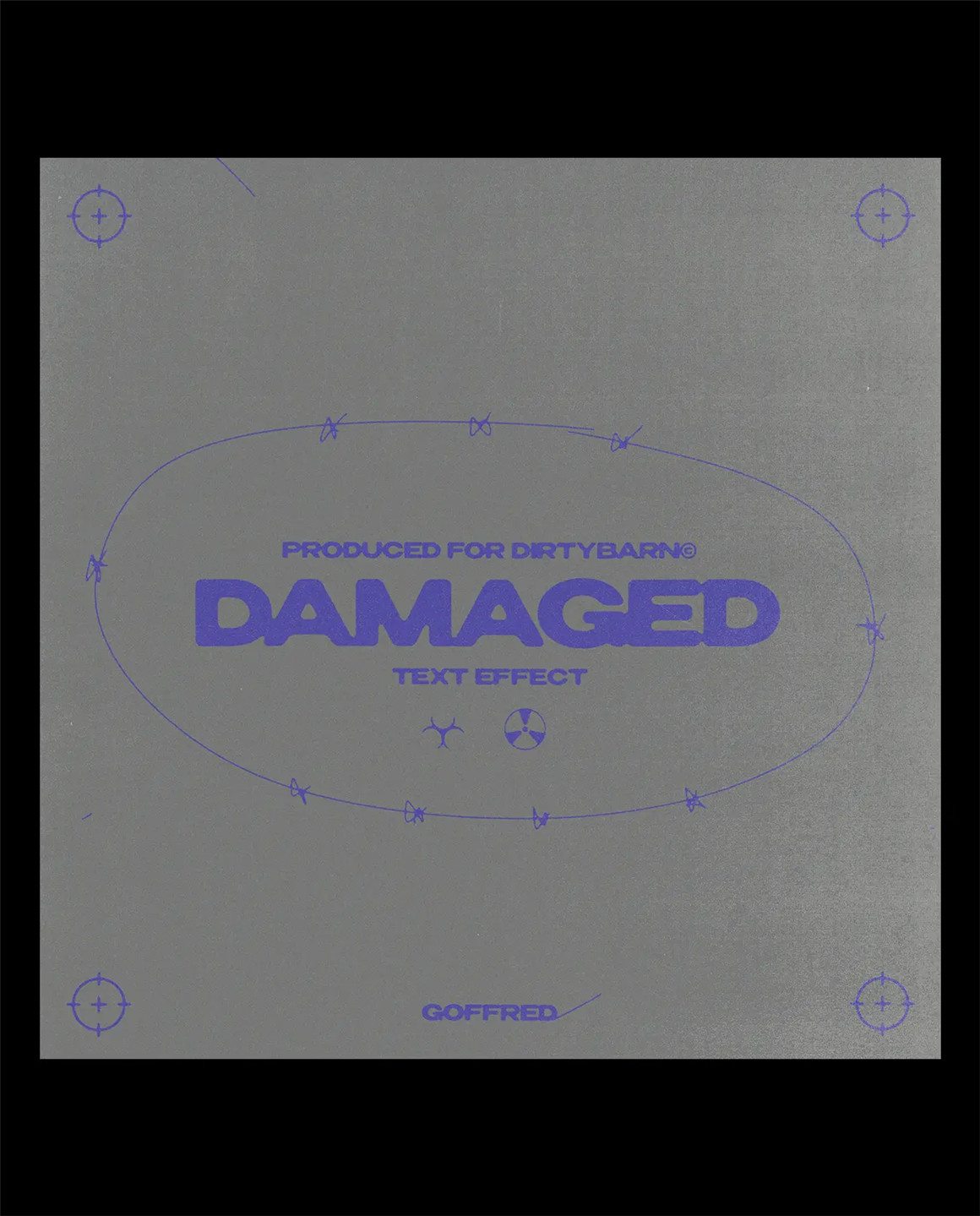 复古做旧文字标题LOGO损坏扭曲折痕纹理PSD效果 Damaged Text Template . 第6张