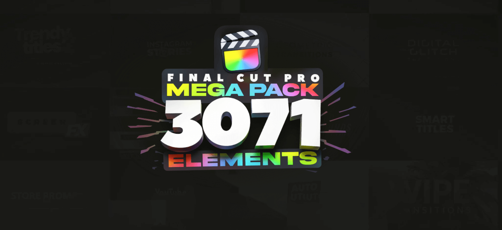 FCPX插件：3071个高质量视频创作者必备编辑工具包 LenoFX Mega Pack 插件预设 第1张