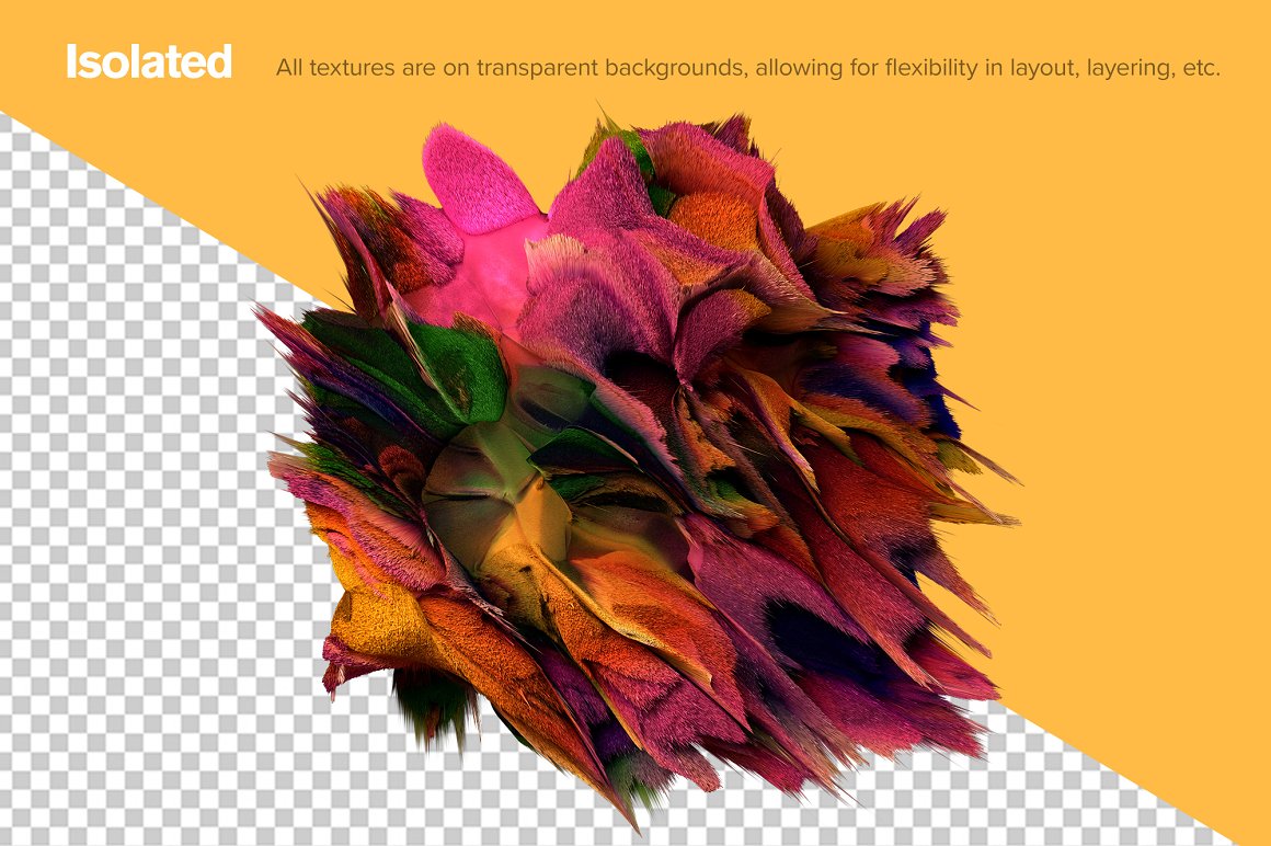 抽象3D形状渐变毛刺爆炸渐变肌理海报设计背景设计PNG免扣素材+PS笔刷+PSD模板套装 图片素材 第7张