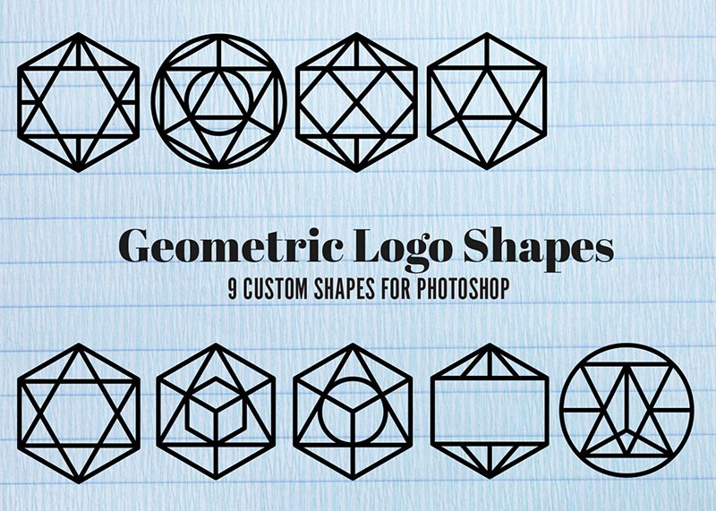 9个几何PS形状，csh格式 图片素材 第1张