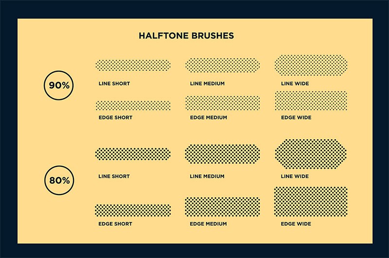 80+Illustrator半色调图案笔刷 笔刷资源 第3张