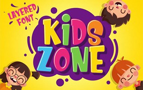 Kids Zone卡通英文字体