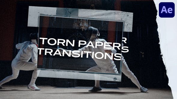 AE模板：独特新潮复古撕纸拼贴画过渡转场+音效素材 torn-paper-transitions-for-ae 视频素材 第1张