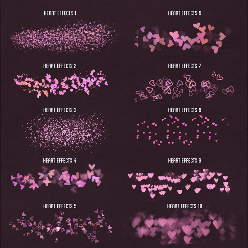 80个浪漫爱心主题Procreate笔刷套装 笔刷资源 第7张