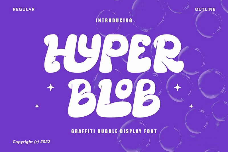 Hyper Blob气泡涂鸦英文字体 设计素材 第1张