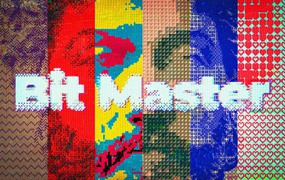 6种复古渐变像素位图旧屏幕纹理PSD样机模板包 Bit Master – Bitmap PSD Template