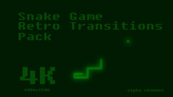 复古贪吃蛇游戏转场过渡包视频素材 Snake Game Retro Transitions Pack 视频素材 第1张