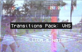 复古动态故障噪点噪音动画PR过渡模板 Transitions Pack