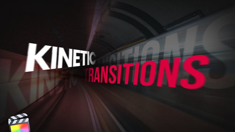 FCPX插件：50个自带文字标题平移缩放旋转拉伸透视转场预设 kinetic transitions . 第1张