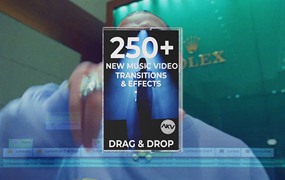 AKV Studios – 250+ MV Transitions & Effects 250个嘻哈说唱风格视频凹凸频闪重影扭曲模糊抖动效果视频转场预设