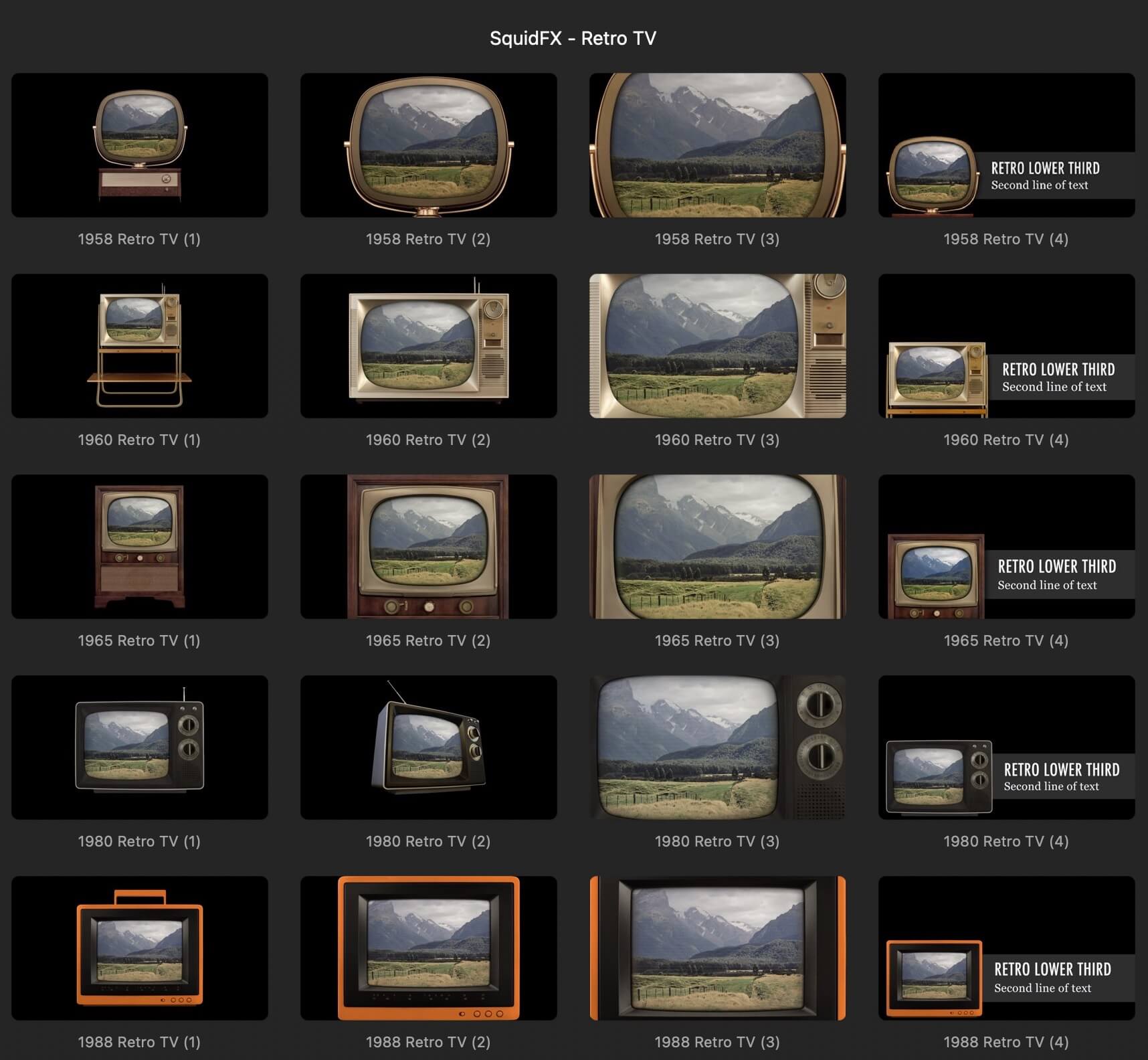 FCPX插件：70年代复古老旧古董电视屏幕效果 SquidFX Retro TV 插件预设 第2张