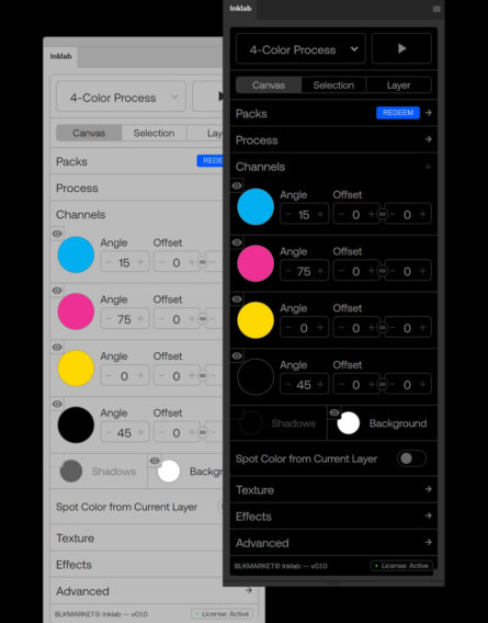 一键式完全可定制墨迹颜色打印效果PS插件 Blkmarket INKLAB XL + Presets v1.0.3 插件预设 第8张