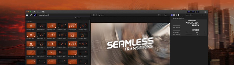 FCPX插件：摄像机移动缩放透视平移高级无缝转场预设 Seamless Transitions 插件预设 第2张