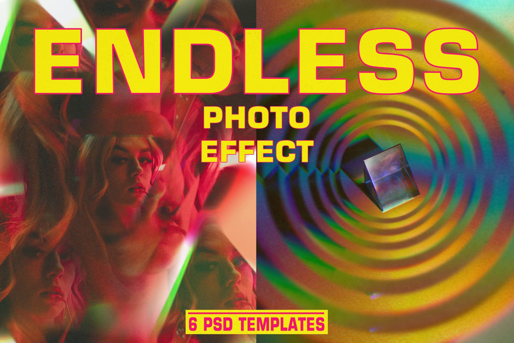 迷幻循环空间错位效果PSD样机模板 Endless Photo Effect 样机素材 第1张