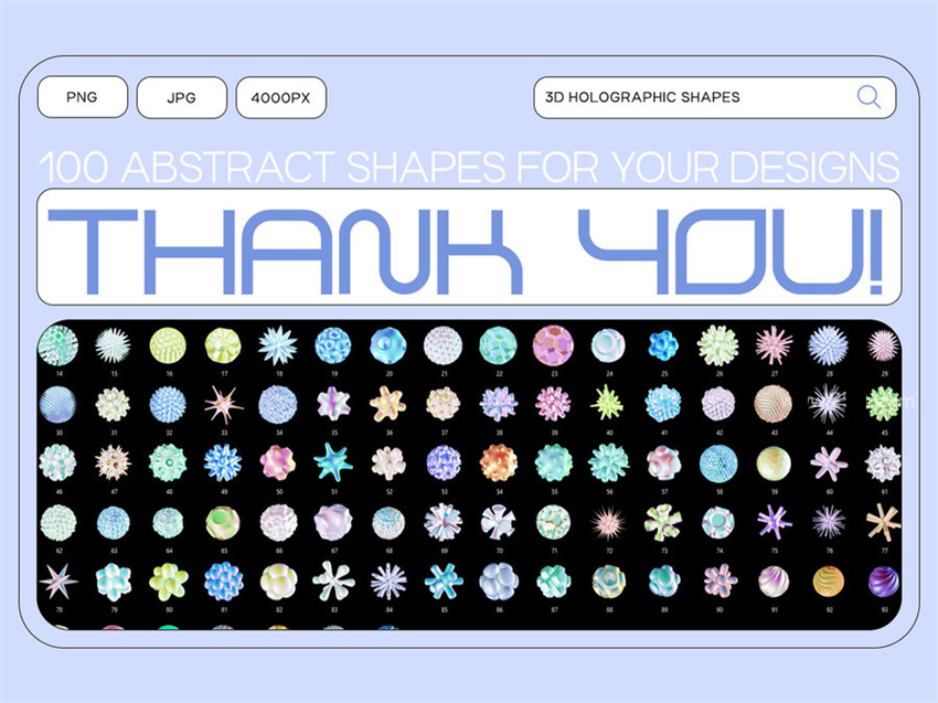 PS资源-300款3D立体抽象形状图形元素PNG素材 APP UI 第6张