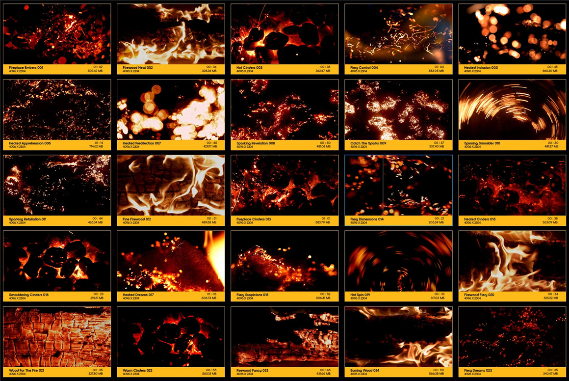 视频素材：100组真实木头燃烧火焰炽热柴火花特效动画4K视频素材 BusyBoxx V30 Smouldering Hot . 第2张