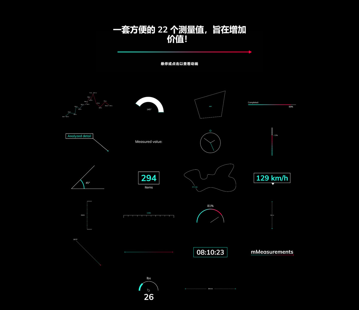 FCPX插件：22个极简主义人物物体运动可编辑测量数值显示信息标注动画预设 Motionvfx mMeasurements . 第11张