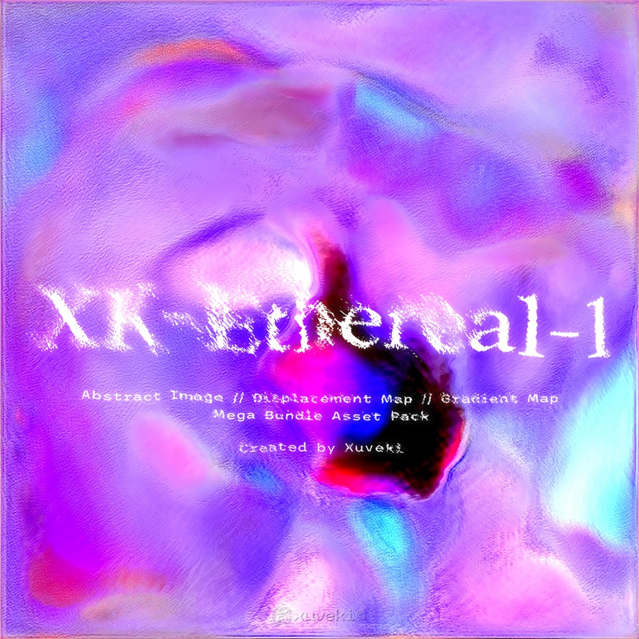 190个高质量抽象的扭曲2D视觉渐变贴图图片素材+PSD样机模型 XK-ETHEREAL-1 图片素材 第1张