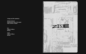 新潮设计美学杂志复古照片书纹理PSD样机模型 ZINE MOCKUP 2.0