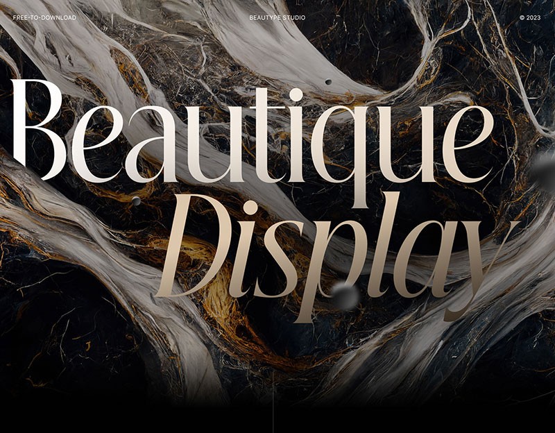 Beautique Display古典英文衬线字体，免费可商用 APP UI 第1张