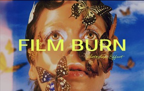 复古怀旧胶片风格烧伤漏光电影外观PSD效果 Film Burn Photoshop Effect