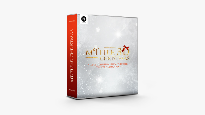 FCPX插件：15个圣诞节日主题3D三维文字标题动画预设 MotionVFX – mTitle 3D Christmas . 第1张