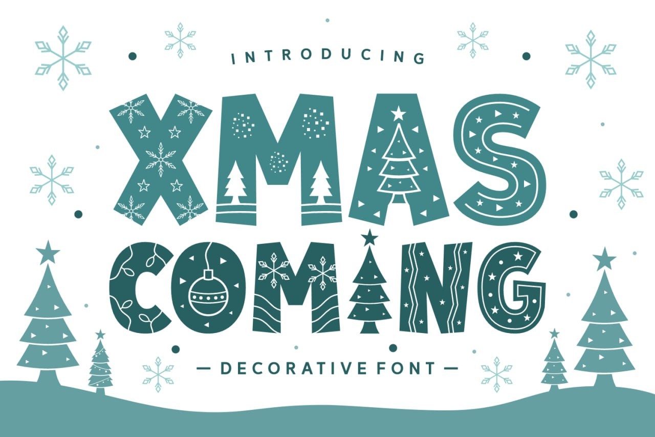 Xmas Coming 圣诞英文装饰字体 APP UI 第4张