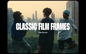 复古电影美学胶片帧镜头方形圆角边框遮罩颗粒PNG视频叠加层 Classic Film Frames