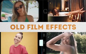 FCPX插件-10组复古老电影胶片边框刮痕光效闪烁视觉特效 Old Film FX