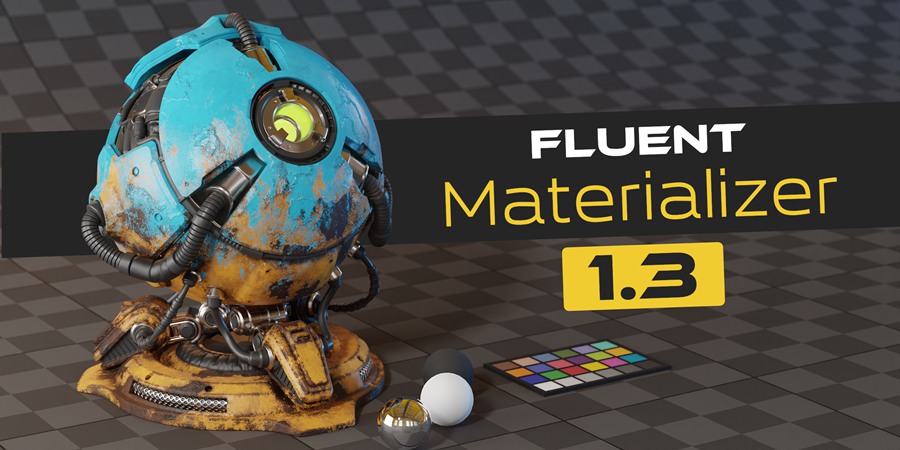 Blender材质工具套装贴花做旧泥浆划痕烘焙贴图插件 Fluent Materializer v1.4.1 插件预设 第1张