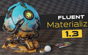 Blender材质工具套装贴花做旧泥浆划痕烘焙贴图插件 Fluent Materializer v1.4.1